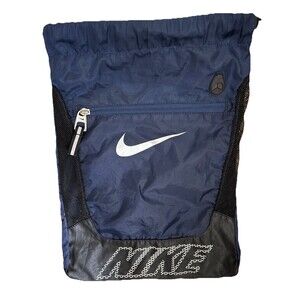 Nike Drawstring Bag Backpack Gym School Pool Summer Athletics Navy/black Unisex